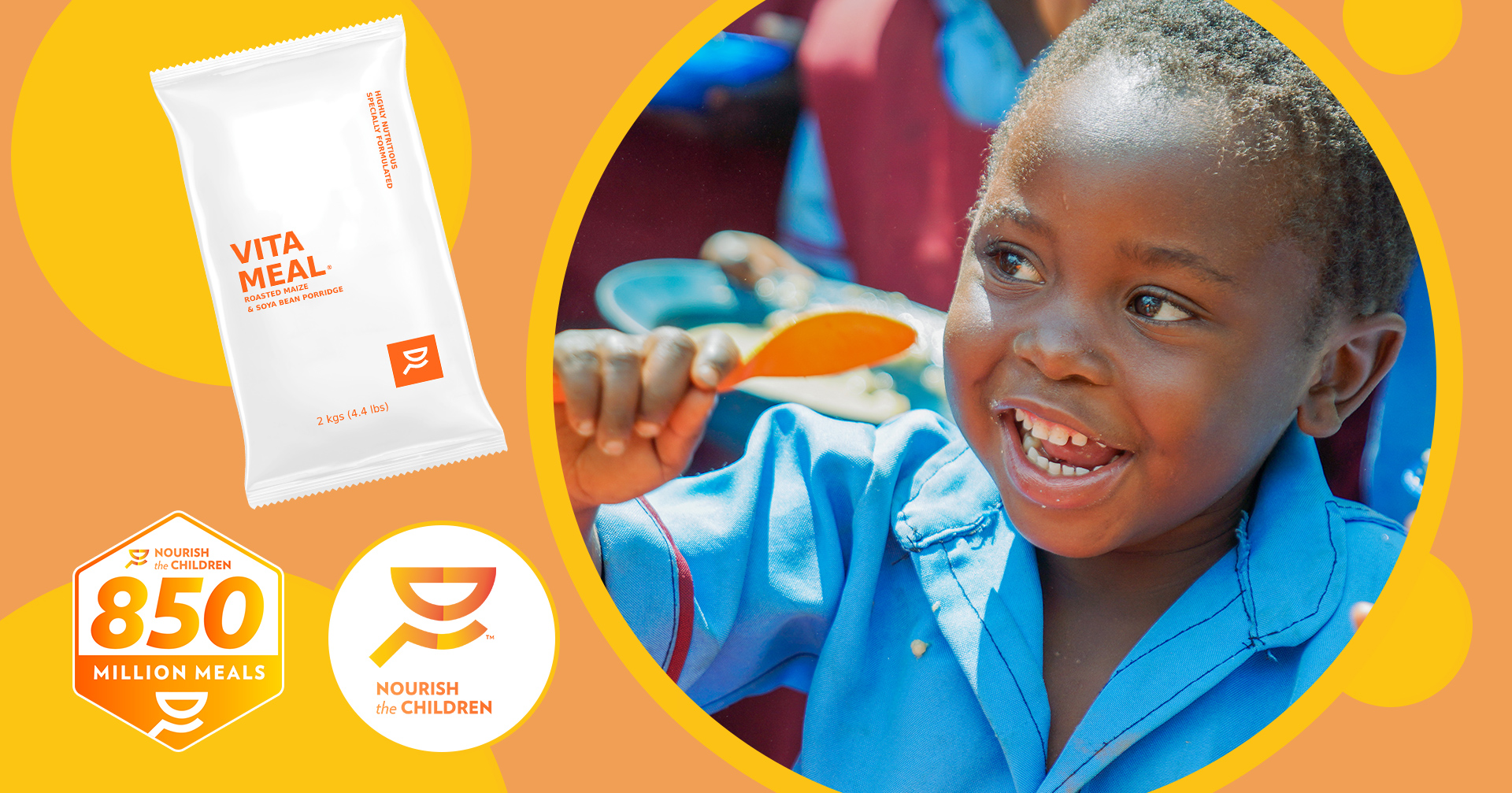 ビタミールの寄付が8.5億食を超えました！Nourish the Children – 850 Million Meals 