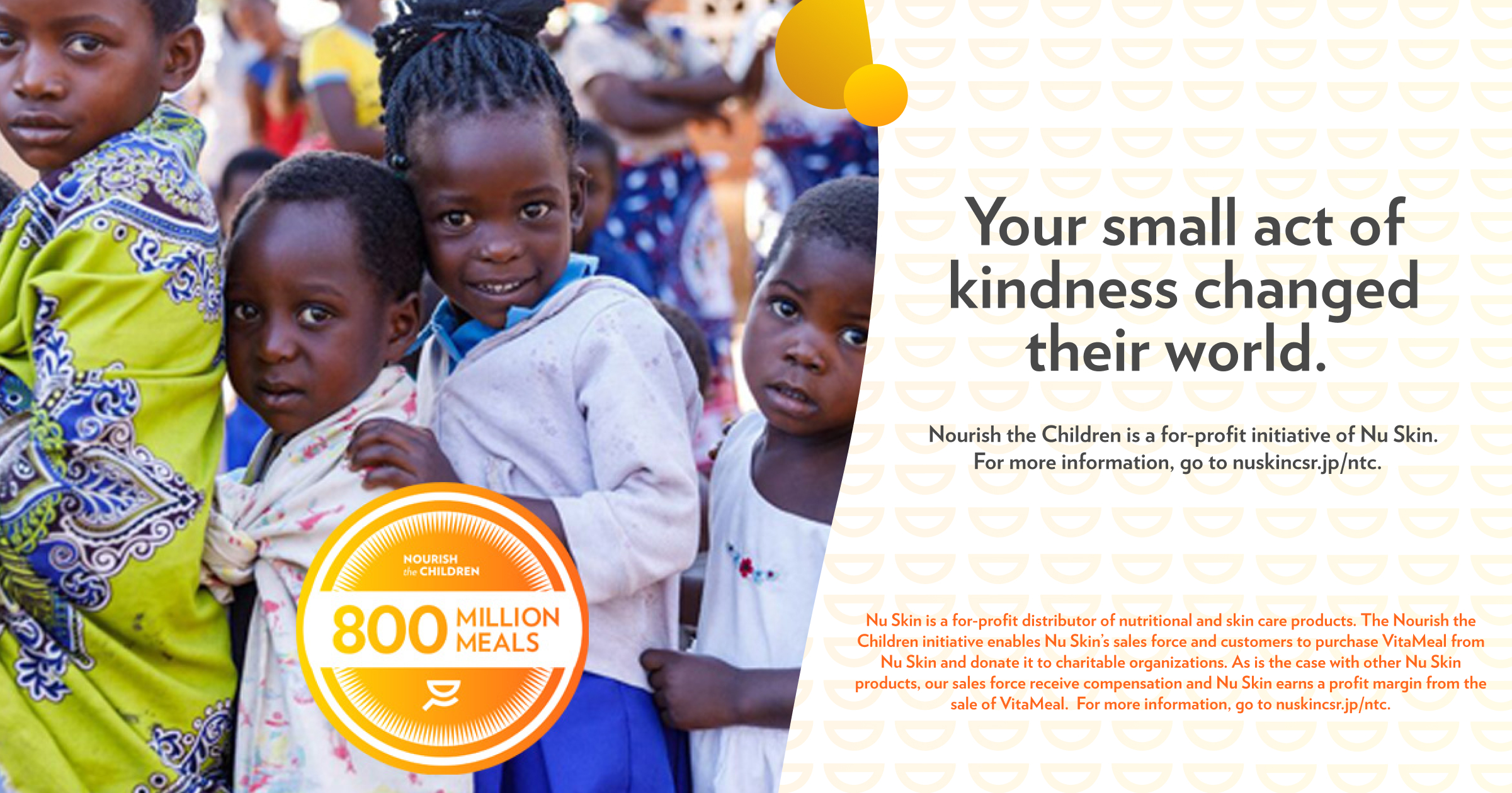 ビタミールの寄付が8億食を超えました！Nourish the Children – 800 Million Meals 